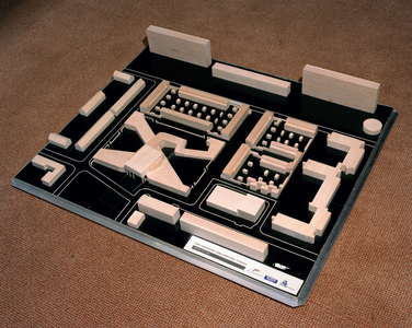 844748 Afbeelding van een maquette voor het plan 'Het Hart van Noord Kanaleneiland' te Utrecht.N.B. De maquette is ...